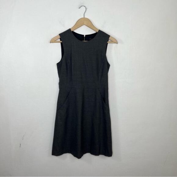 Theory Colette Charcoal Gray Wool Blend Sheath Dress Size 2 - Picture 1 of 14